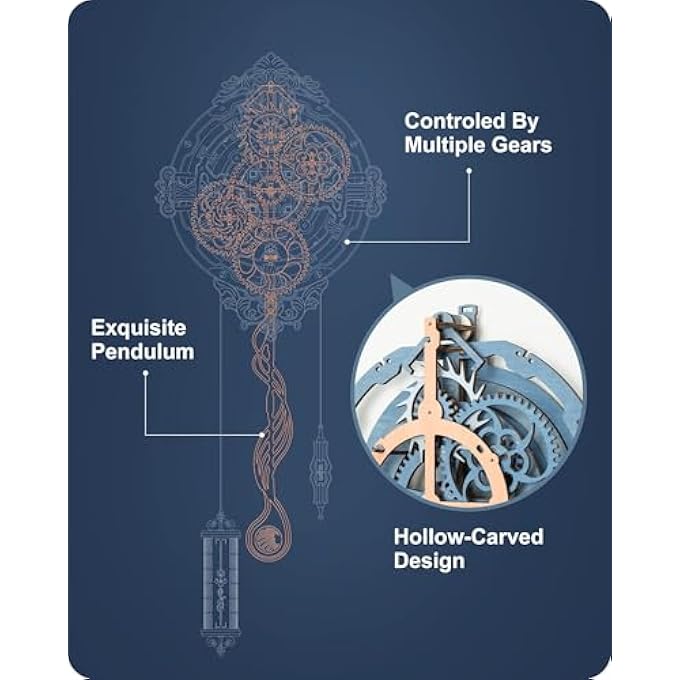 3D WOODEN PUZZLES FOR ADULTS-DIY WALL QUARTZ CLOCK KITS-WOOD MODEL KITS TO BUILD FOR TEENS ADULTS-VINTAGE ROOM DECOR FOR MEN WOMEN - Image 2